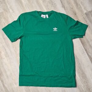 Adidas Mens Trefoil Essentials Tee IL2517 Green Embroidered Logo Classic S